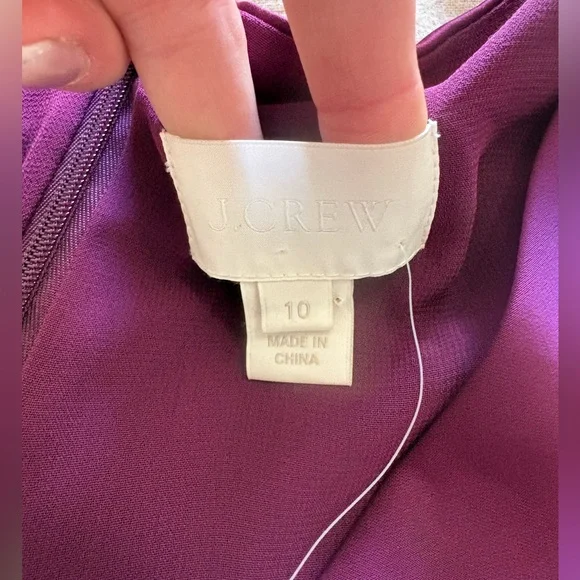 J Crew NWT Satin V‑Neck Dress – Size 10 – Plum/Burgundy formal special events - Picture 3 of 7